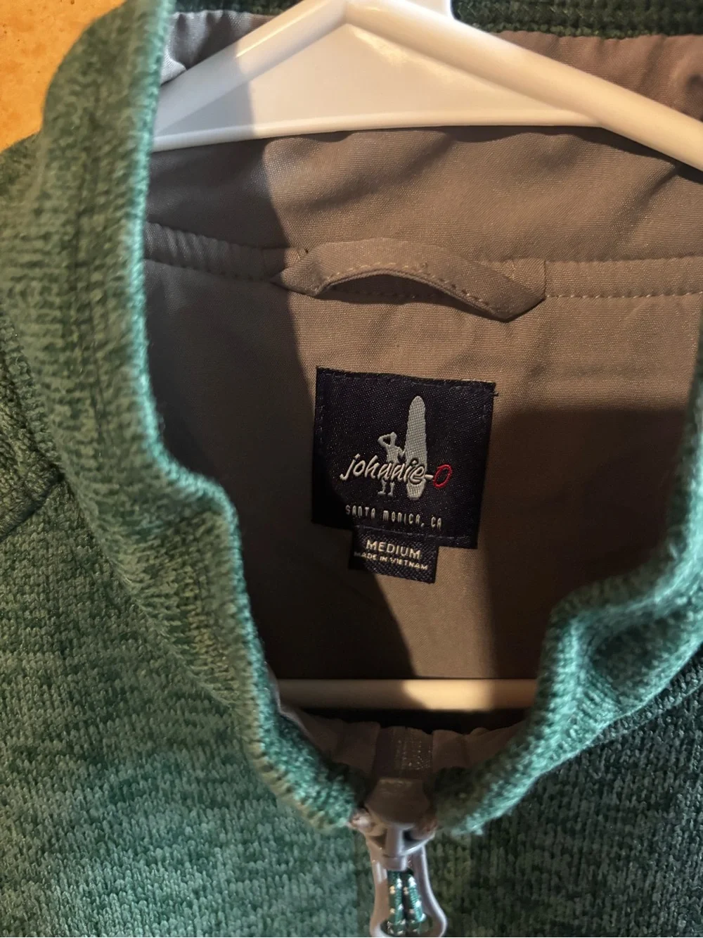 johnnie-O Men's Heathered Forest Green Zip Vest